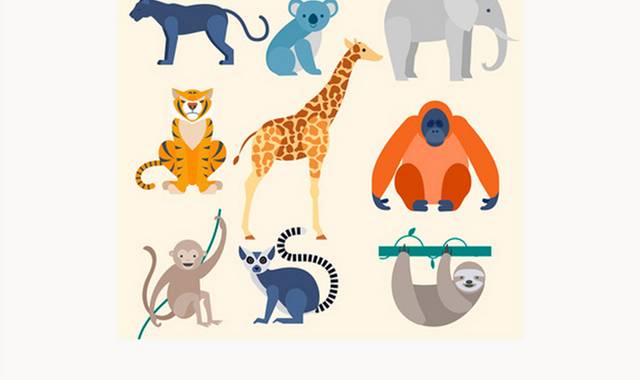 9款卡通野生动物设计矢量素材