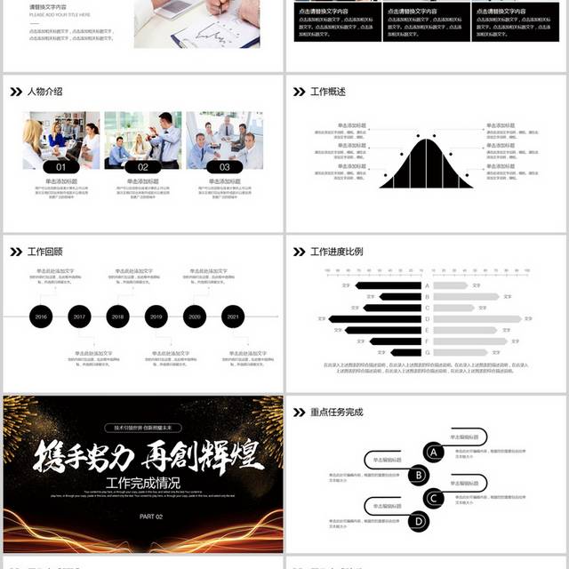 黑金大气年终总结新年计划PPT模板