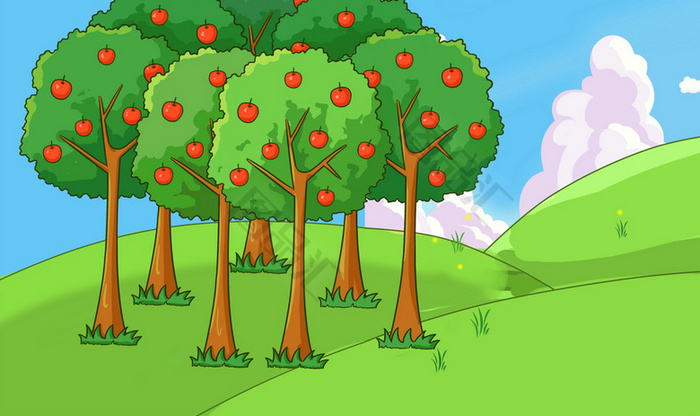秋天苹果树卡通图片图片