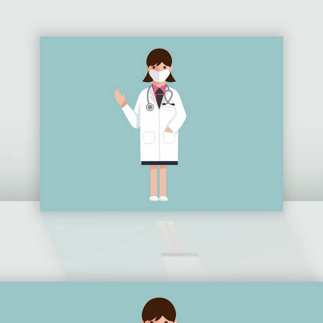 手绘卡通医护人员护士医生插画