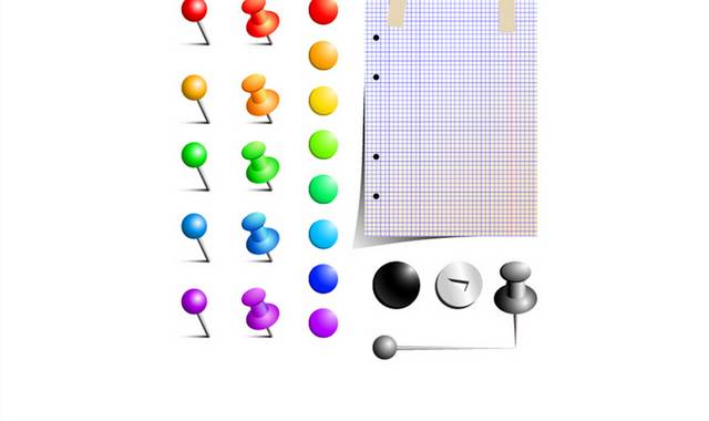 矢量图钉文具素材