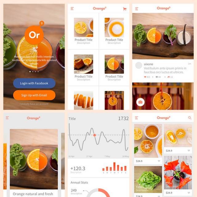 橙子水果UI设计