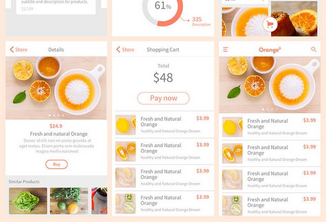 橙子水果UI设计