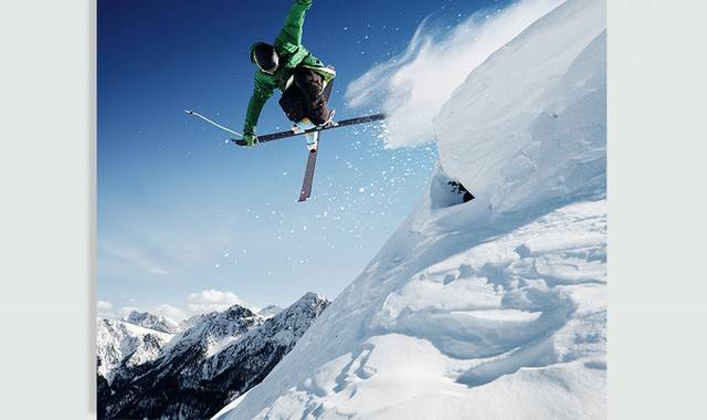 滑雪极限运动图片