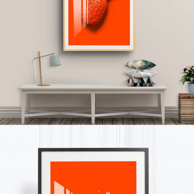橙色菠萝水果装饰画