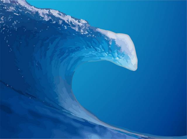 卡通海浪