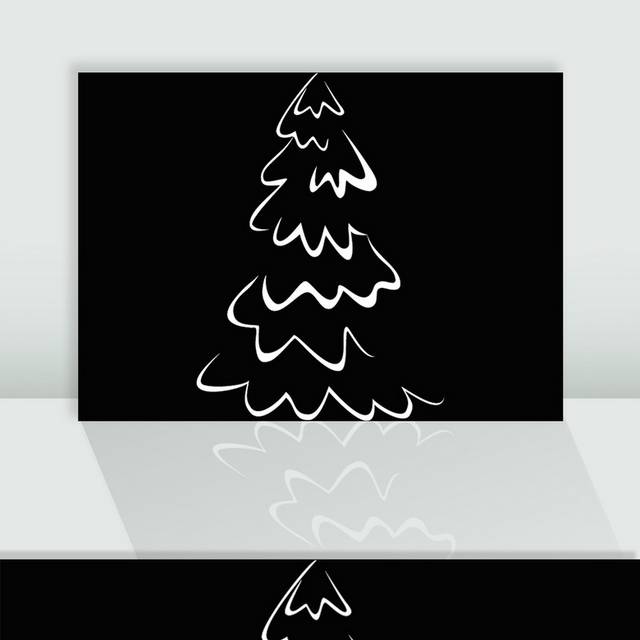 手绘圣诞树元素
