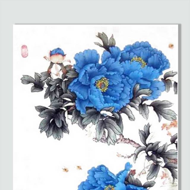 蓝色牡丹花素材