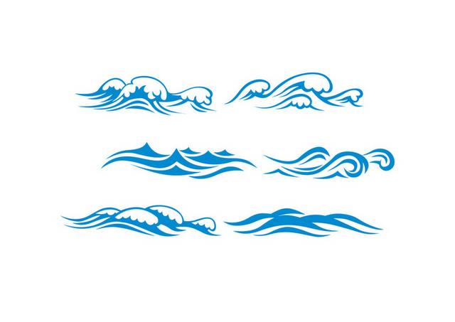 卡通海浪