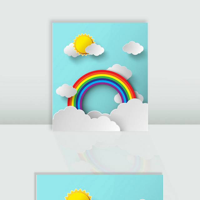 蓝天白云和彩虹