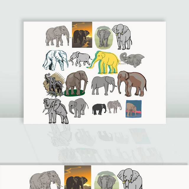 矢量卡通大象图片
