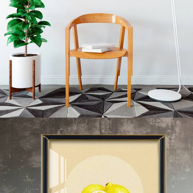 新鲜柠檬水果餐厅装饰画无框画
