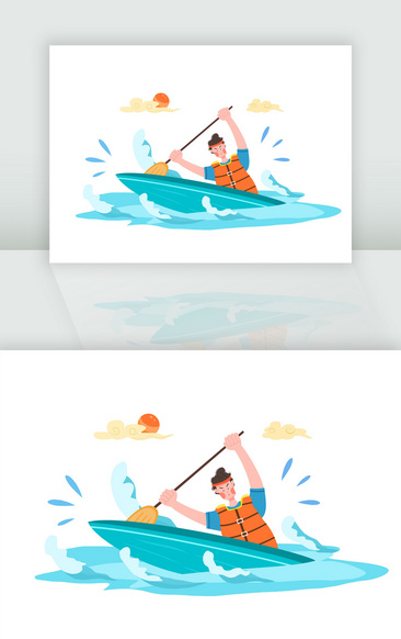 赛艇比赛绘画图片