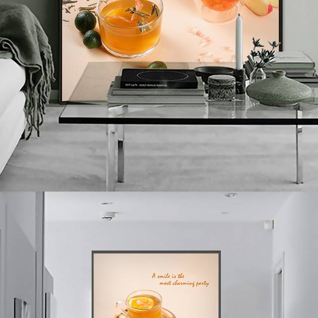 果汁橙汁饮品店装饰画