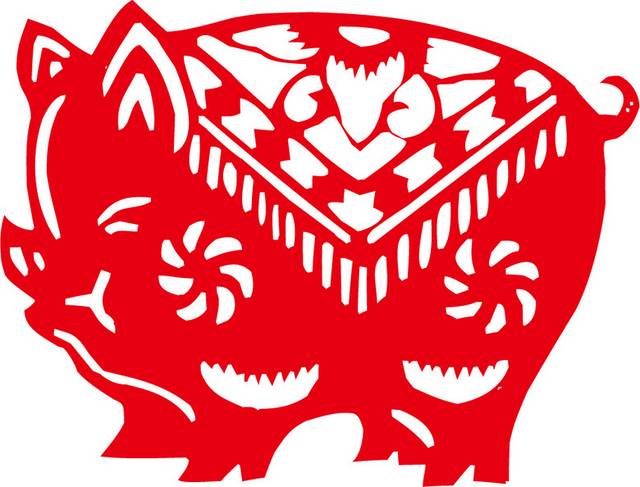 剪纸猪