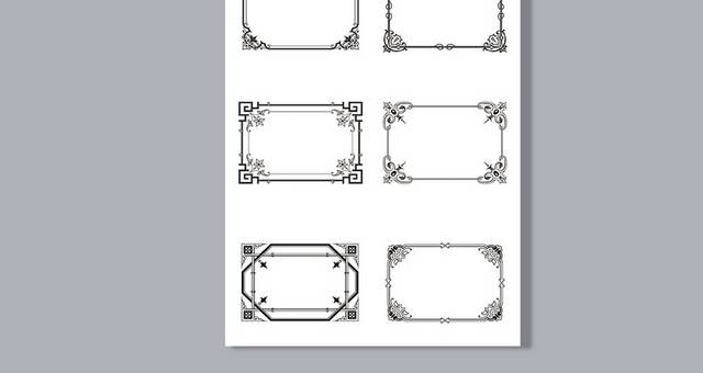 欧式花纹长方形边框