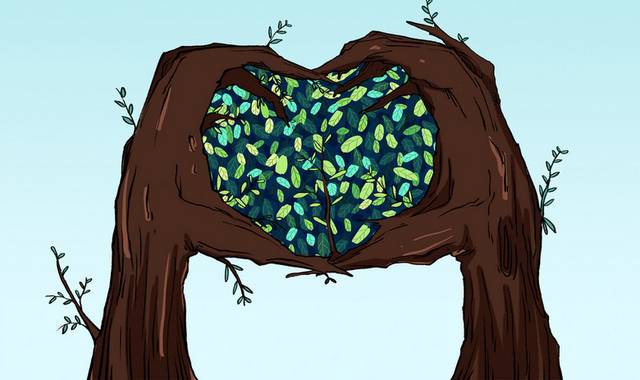 保护绿化植树节插画