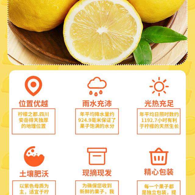 简约小清新时尚水果柠檬详情页