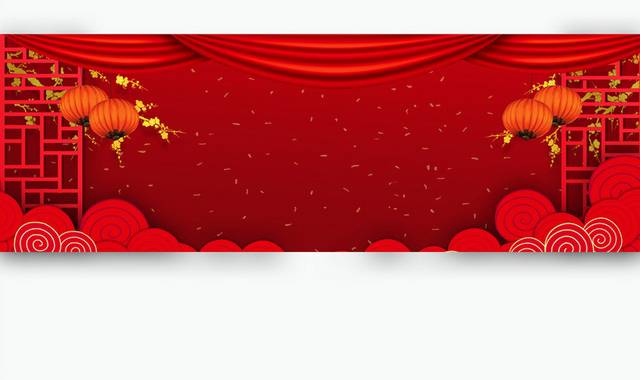 红色过年banner背景