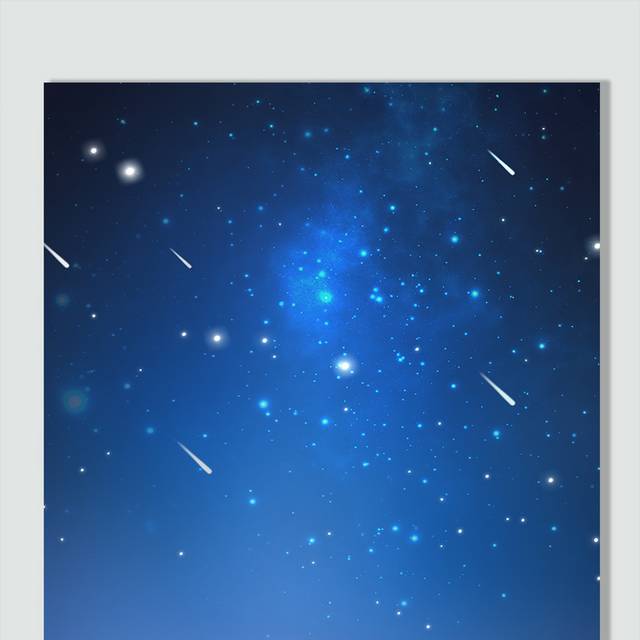 蓝色星空流星雨图片