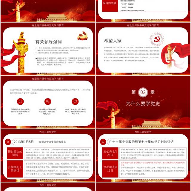 中国共产党百年历程100周年PPT模板