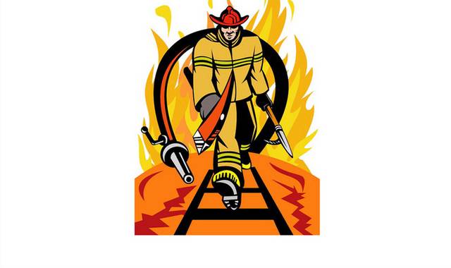 消防救火插画设计素材