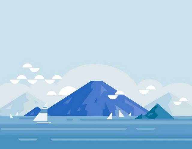 扁平化大海高山背景
