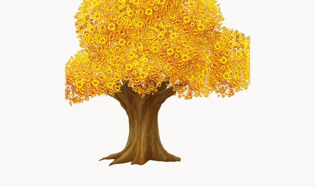 金色发财树图片