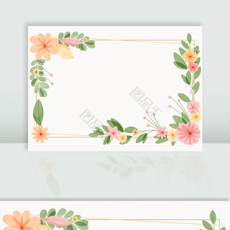 花卉圖20 矢量小清新花卉边框背景_图品汇