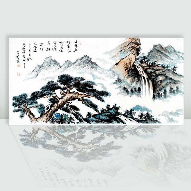 大气手绘高山图片