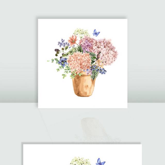 水彩鲜花花束