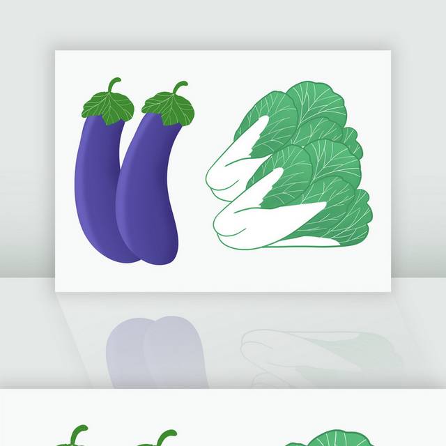 手绘简约卡通蔬菜茄子元素