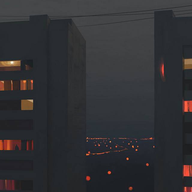 夜晚房屋