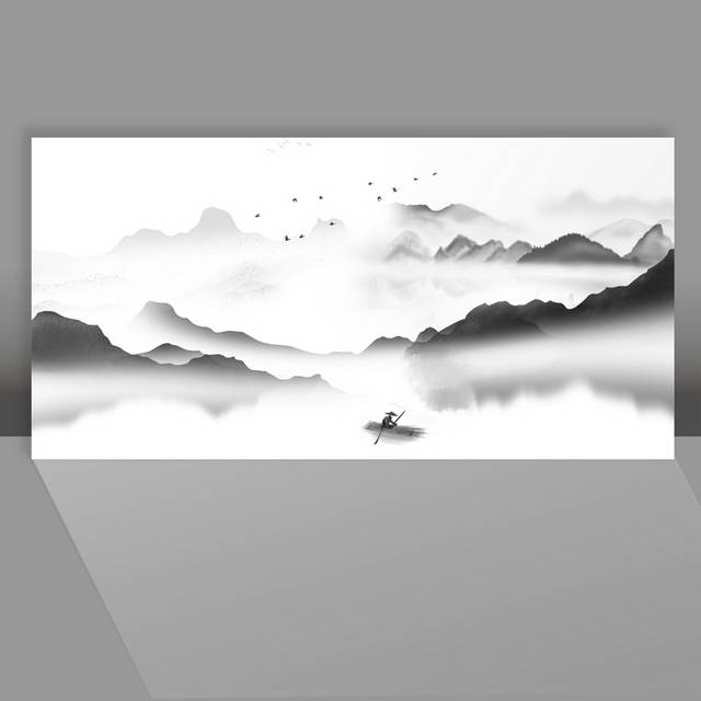水墨中国风山水画背景