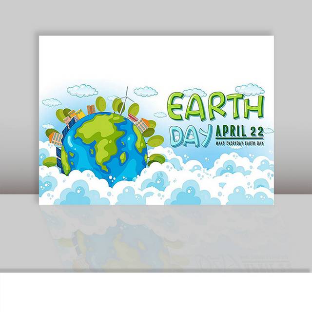 手绘保护地球日节能环保插画