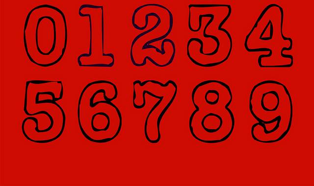 手绘艺术字数字