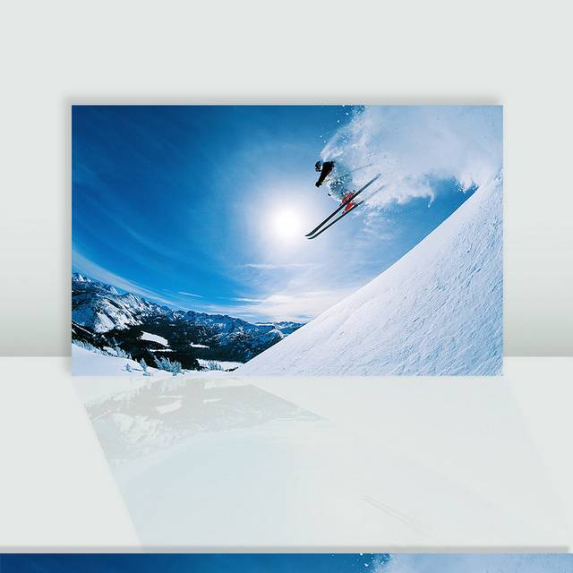 蓝天白云滑雪图片