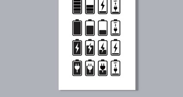 黑色扁平化电池状态小图标