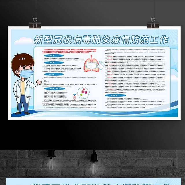 新型冠状病毒肺炎疫情防范工作宣传栏展板