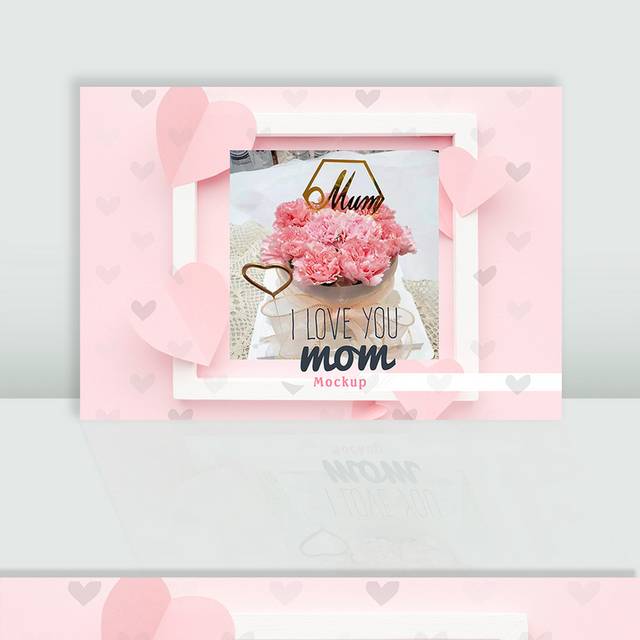 粉色甜蜜蛋糕母亲节背景图片