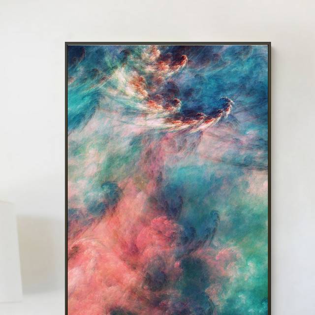 彩色水墨抽象装饰画