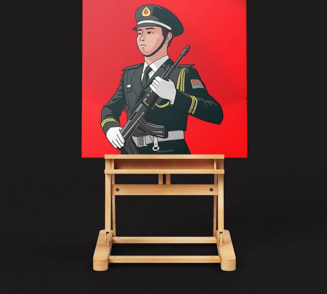 手绘中国军人