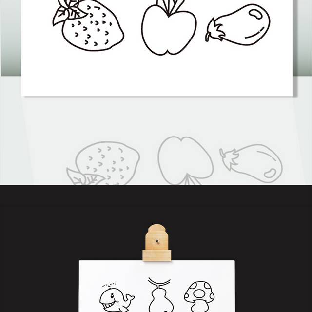 手绘简笔画线稿素材