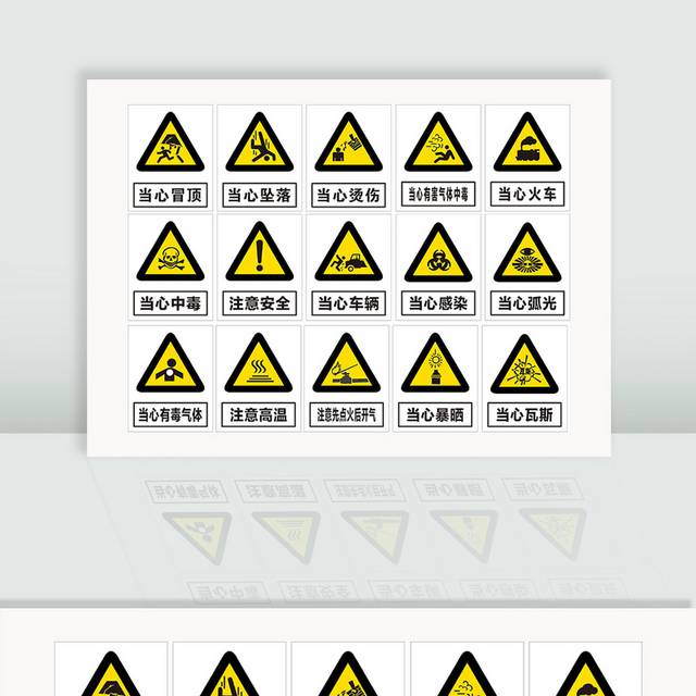 矢量安全警告标示牌