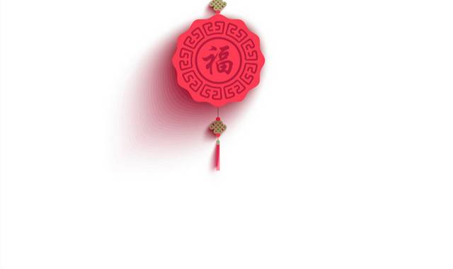 红色圆形中国结灯笼