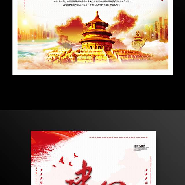 热烈庆祝中华人民解放军建军94周年海报