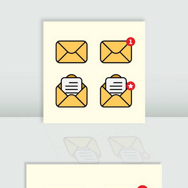 黄色邮件邮箱图标