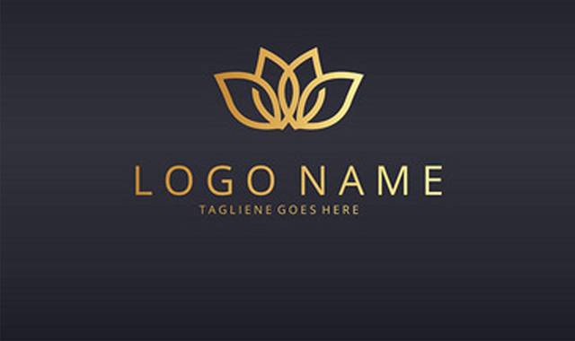 金色抽象花朵logo