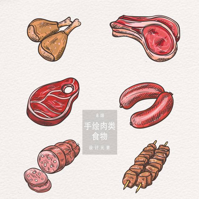 手绘牛排