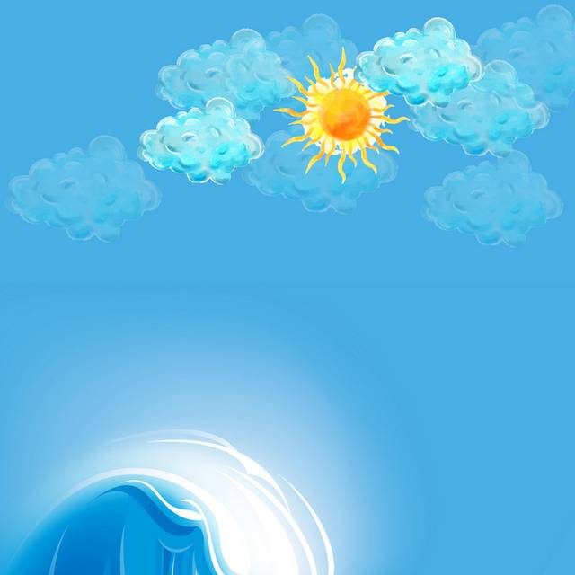 卡通海浪